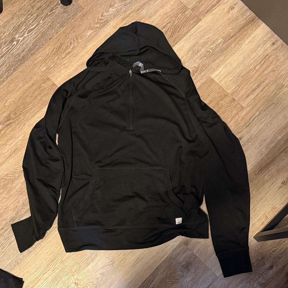 Vuori Black Half-Zip Hoodie Sweatshirt